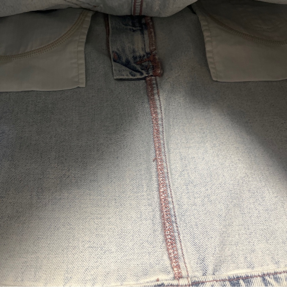 7 For All Mankind Women Light Blue Wash Denim Mini Skirt Sz. 26 - Picture 8 of 9